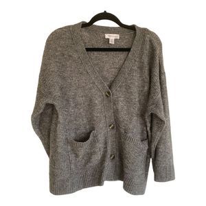 Motherhood Maternity Women's Gray Long Sleeve Knitted Sweater Cardigan Size SM